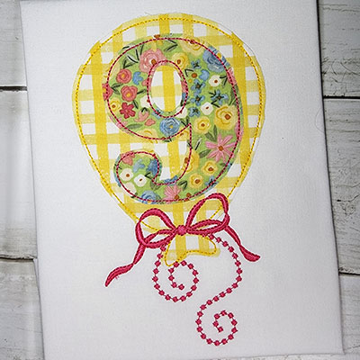 birthday balloon applique 9